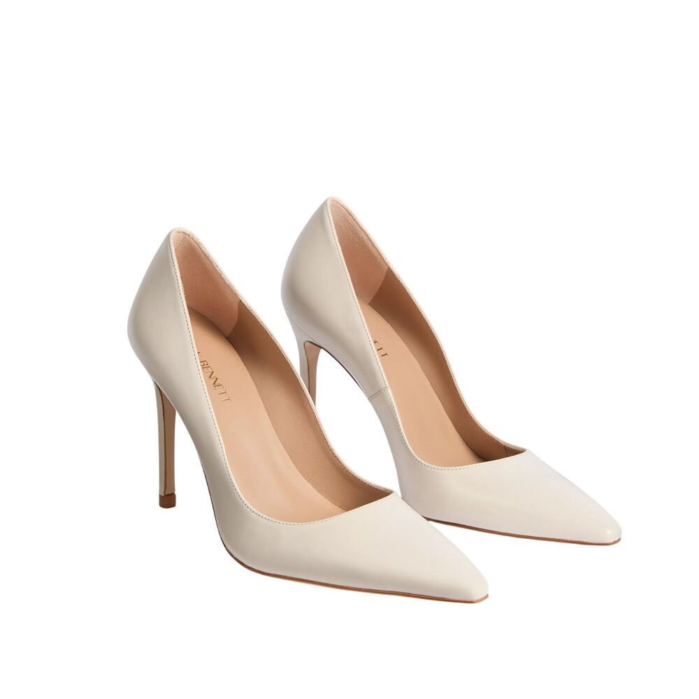 L.K. Bennett New Fern Ecru Nappa Leather Courts